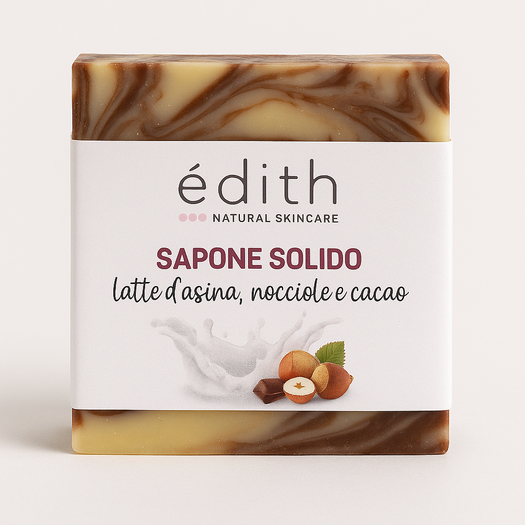 Sapone solido naturale al latte d’asina nocciole e cacao Edith Cosmesi